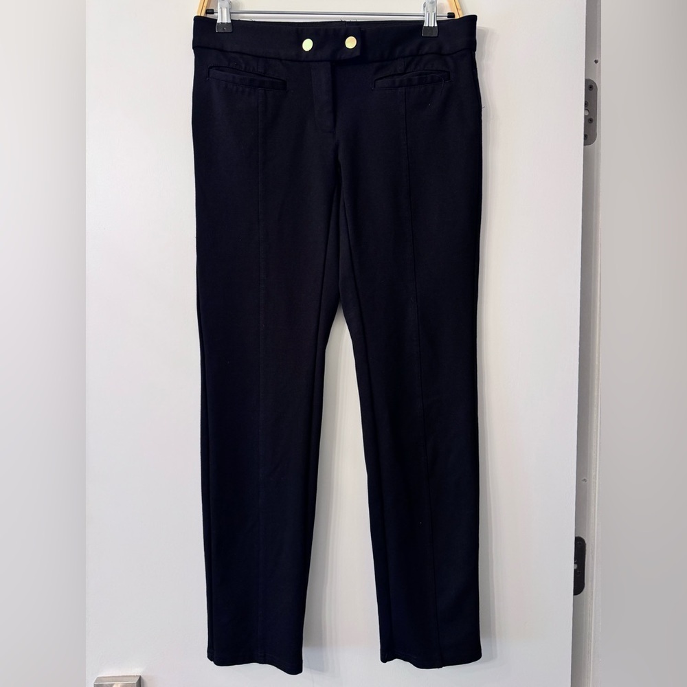 Alfani Woman’s Black Dress Pleated Pants With Gold Buttons Size 4